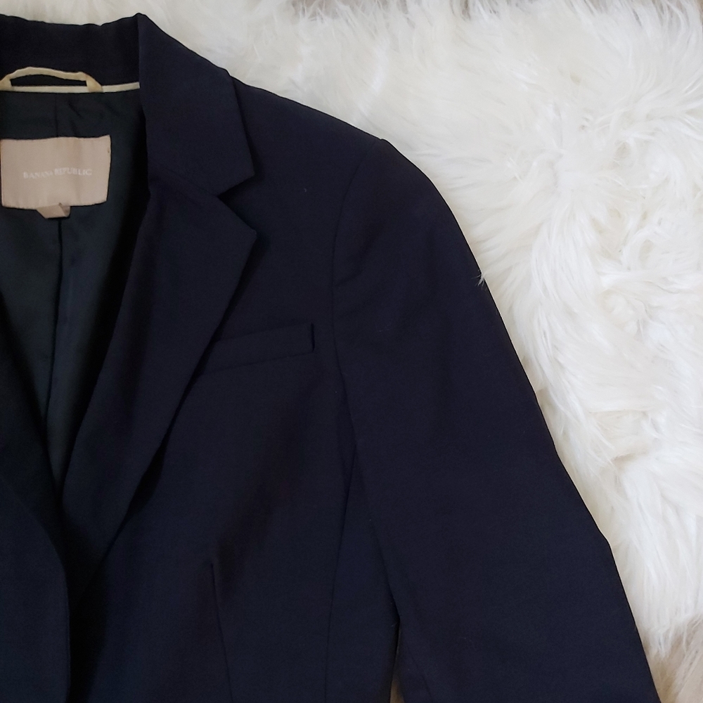 Navy Wool fitted Banana Republic Blazer - Picture 6 of 11